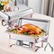 4 Pack 8 Qt Chafing Dish Buffet Set, Catering Warmer with Pans and Stand
